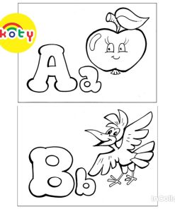 (Bảng ngang) Bảng chữ cái tiếng anh Alphabet tô màu A4 A5 Dành Cho Màu Sáp, Màu Chì - MANGA ANIME COMIC tô màu