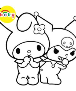 Bộ 50 Tờ Tranh Tô Màu Kuromi Siêu Dễ Thương Kích Thước A4 A5 Dành Cho Màu Sáp, Màu Chì - MANGA ANIME COMIC tô màu