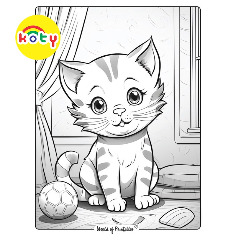Mèo con (phong cách Anime Chibi) - Set 10 Tờ Tranh Tô Màu A4 A5 - MANGA ANIME COMIC tô màu 5 images upload woo2F002f349cad327383aefd24136afab860