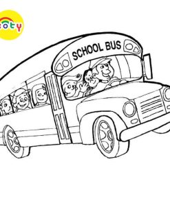 Tranh Tô Màu School bus, xe buýt - Bộ 10 Tờ Tranh Tô Màu Dành Cho Màu Sáp, Màu Chì - TRANH TÔ MÀU KOTY 12 images upload woo2F00df8d25f85b4b9998d4c0f69ef21691