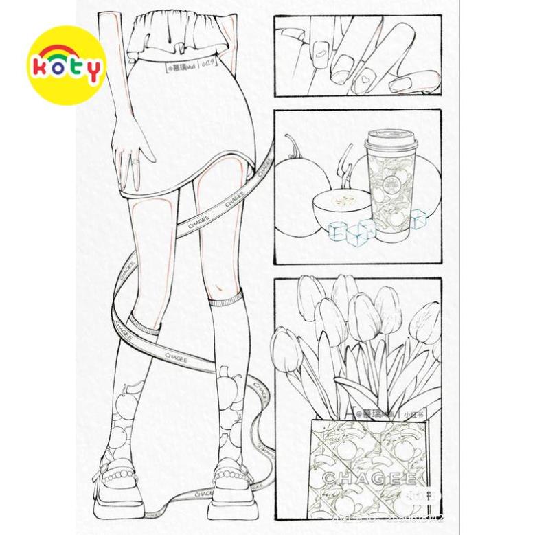 Bộ 50 Tờ Tranh Tô Màu Cô Gái Và Thiên Nhiên - Đồ chơi giấy KOTY 6 images upload woo2F0983056b8298d8ac1ba7e53a13177b45