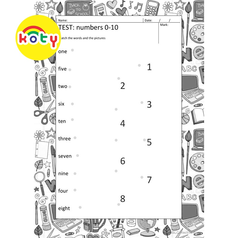 Bài tập tiếng anh - Numbers and Counting (Số đếm từ 1-10) - Bộ 10 và 20 tờ bài tập A4 COLOR LAND 5 images upload woo2F0a56cb2b465aec8cf03678adebcb9dec