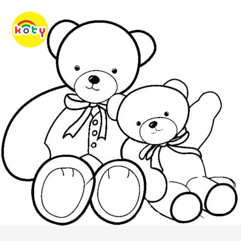 Tranh Tô Màu Gấu bông Teddy Bear - Bộ 20 Tờ Tranh Tô Màu A4 A5 Dành Cho Màu Sáp, Màu Chì - TRANH TÔ MÀU KOTY 5 images upload woo2F0fba3204f2c097715ff69325c8898992