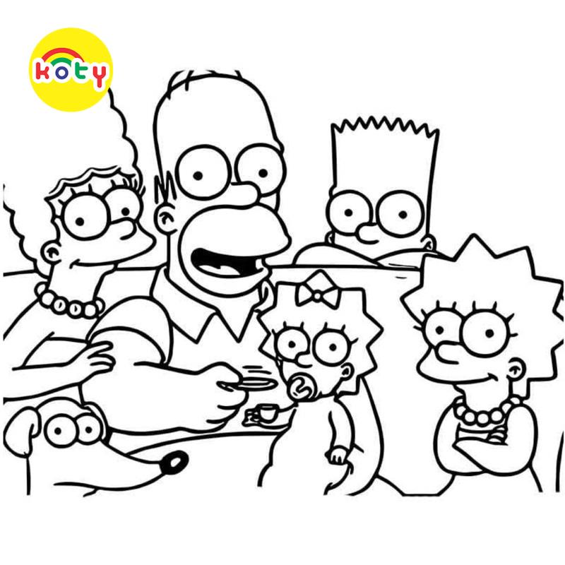 Tranh Tô Màu Gia đình Simpson (The Simpsons) - Bộ 20 Tờ Tranh Tô Màu A4 A5 Dành Cho Màu Sáp, Màu Chì - TRANH TÔ MÀU KOTY 3 images upload woo2F12e719d77758a8f949b3454de597c764