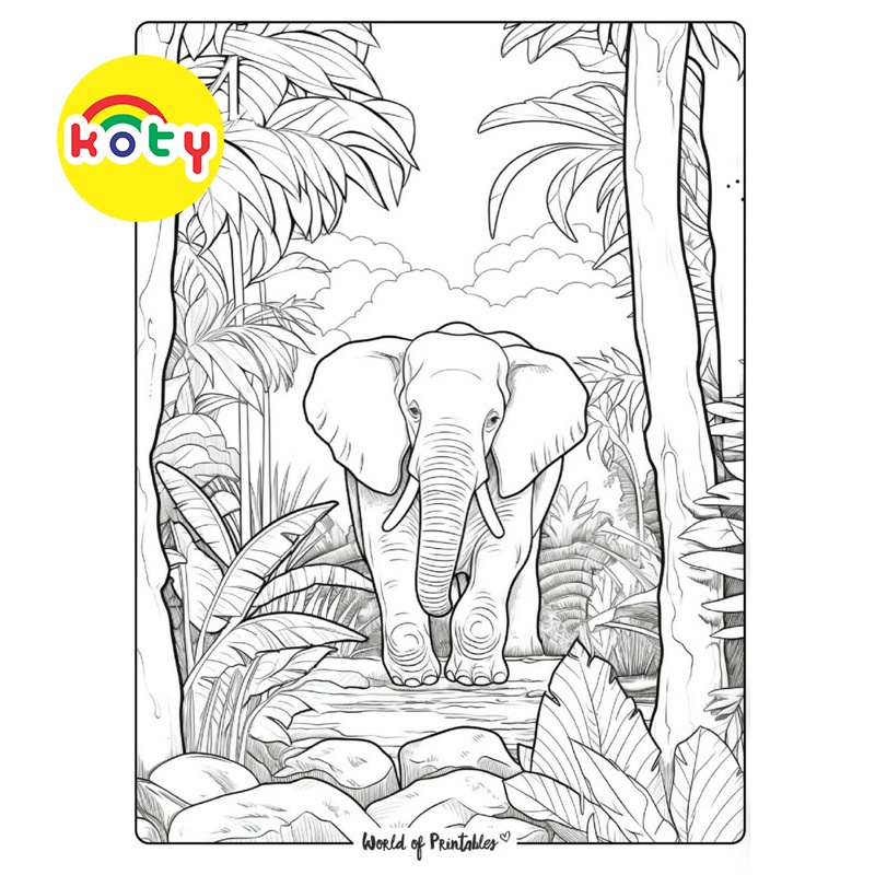 Khu rừng, rừng rậm (nhiều chi tiết) - Set 10 Tờ Tranh Tô Màu A4 A5 Dành Cho Màu Sáp, Màu Chì - TM166 2 images upload woo2F14558bb4cef8ecfb31c35f1bc28715c7