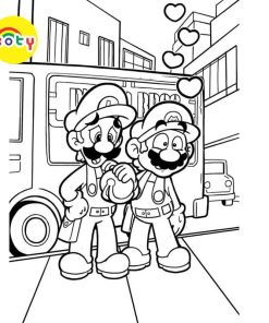 Tranh Tô Màu Mario và Luigi - Bộ 10 Tờ Tranh Tô Màu Dành Cho Màu Sáp, Màu Chì - TRANH TÔ MÀU KOTY 15 images upload woo2F1513ab692389b327612e5e33bfa39b46