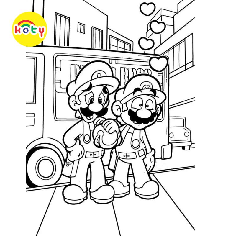 Tranh Tô Màu Mario và Luigi - Bộ 10 Tờ Tranh Tô Màu Dành Cho Màu Sáp, Màu Chì - TRANH TÔ MÀU KOTY 7 images upload woo2F1513ab692389b327612e5e33bfa39b46