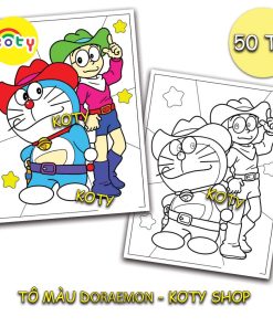 TRANH TÔ MÀU CHO BÉ - 50 tờ Chủ đề tô màu Doraemon - Doremon TM19