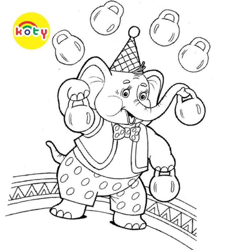 Tranh Tô Màu Rạp xiếc Circus - Bộ 20 Tờ Tranh Tô Màu A4 A5 Dành Cho Màu Sáp, Màu Chì - TRANH TÔ MÀU KOTY 2 images upload woo2F184e17d13d64912355e3fdc83a7e0c53