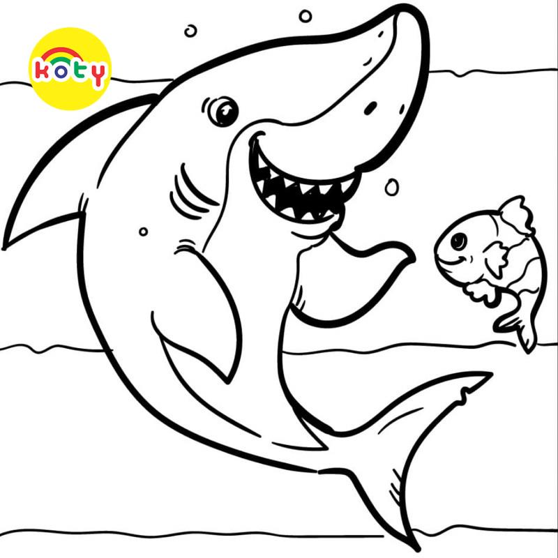 Tranh Tô Màu Shark Cá mập - Bộ 20 Tờ Tranh Tô Màu A4 A5 Dành Cho Màu Sáp, Màu Chì - TRANH TÔ MÀU KOTY TM2035 3 images upload woo2F19d8a20c6d89d19135590f69a02ed1ae