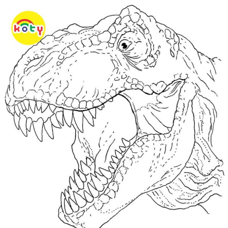 Tranh Tô Màu Khủng Long Bạo Chúa T-Rex - Bộ 20 Tờ Tranh Tô Màu A4 A5 Dành Cho Màu Sáp, Màu Chì - TRANH TÔ MÀU KOTY 8 images upload woo2F19f32e21376a86bbcbc43ea44a079dd4