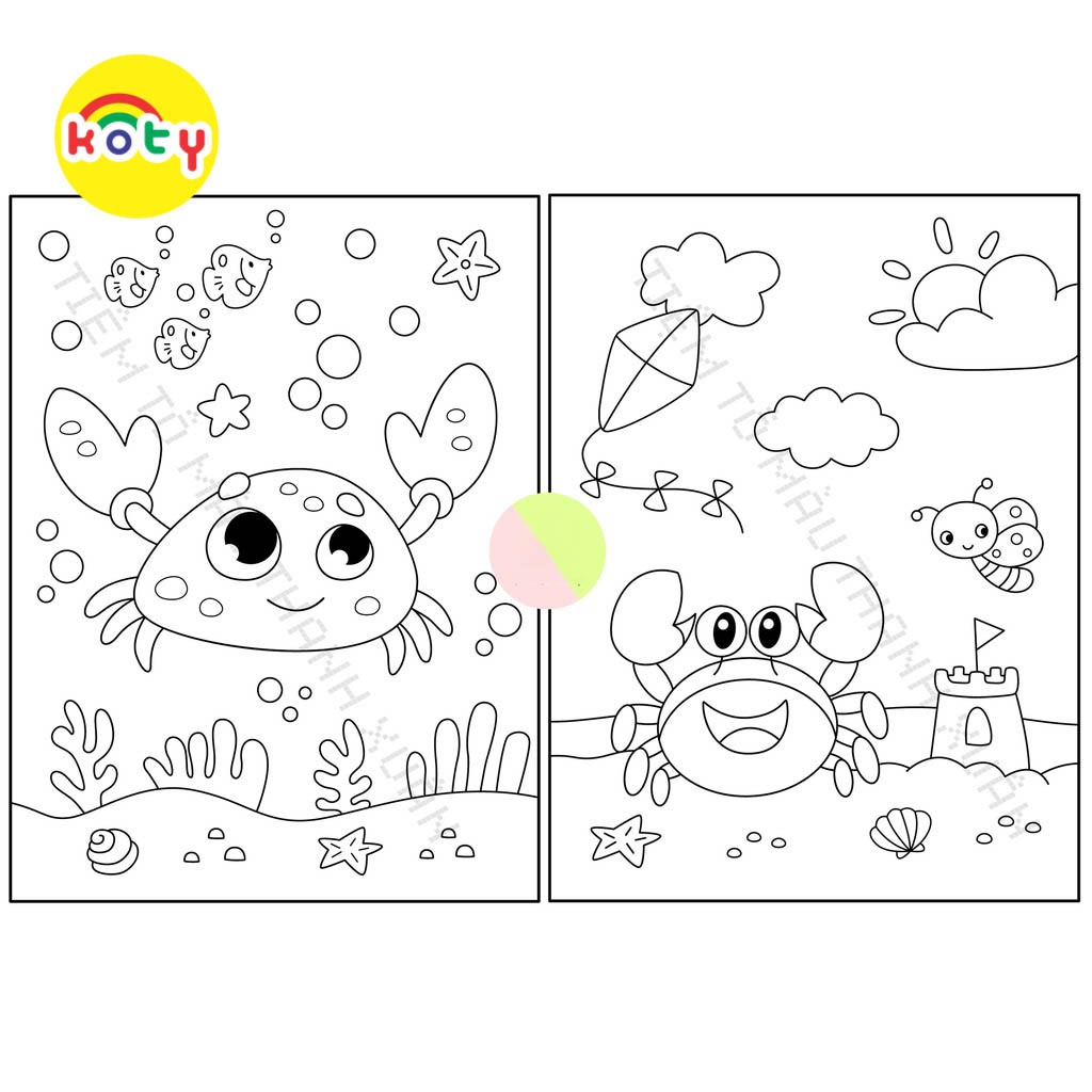 Set 50 Tờ Tranh Tô Màu Hình Cua Dễ Thương Cho Bé Màu Sáp, Màu Chì - Tiệm Tô Màu 1 images upload woo2F1bd637581fcbbc58e07869ffa273986f