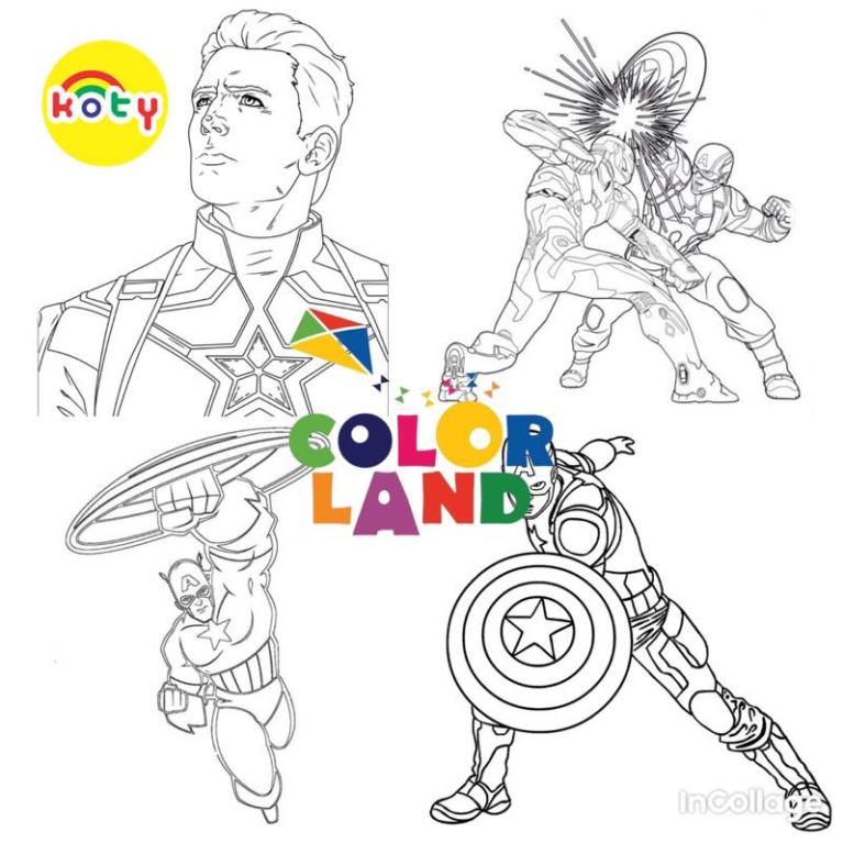 Tranh Tô Màu Captain America Marvel - Bộ 20 Tờ Giấy A4 A5 Dành Cho Màu Sáp, Màu Chì - KOTY 1 images upload woo2F1d1ca021dcbb6cb95475ce9a7fee5d9b