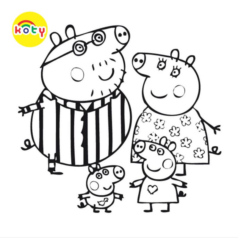 Tranh Tô Màu Heo Peppa - Bộ 30 Tờ Tranh Tô Màu Dành Cho Màu Sáp, Màu Chì - TRANH TÔ MÀU KOTY 3 images upload woo2F2421a34adda1a37824c55d81972c3807