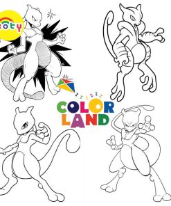 Tranh Tô Màu Mewtwo Pokemon - Bộ 10 Tờ Tranh Tô Màu A4 A5 Dành Cho Màu Sáp, Màu Chì - TRANH TÔ MÀU KOTY