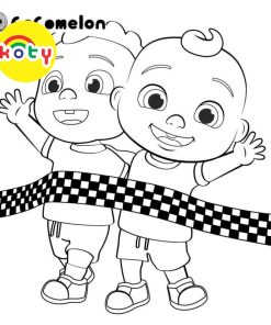 Cocomelon - Set 5 Tờ Tranh Tô Màu A4 A5 Dành Cho Màu Sáp, Màu Chì - MANGA ANIME COMIC tô màu
