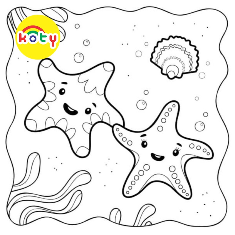 Sao biển Starfish - Set 20 Tờ Tranh Tô Màu A4 A5 Dành Cho Màu Sáp, Màu Chì - MANGA ANIME COMIC Tô Màu 7 images upload woo2F2b1ba04bdf3295e11834e557db990837
