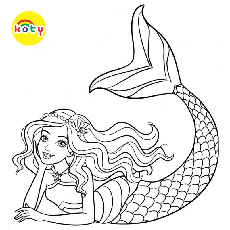 Tranh Tô Màu Nàng tiên cá Barbie - Bộ 10 Tờ Tranh Tô Màu A4 A5 Dành Cho Màu Sáp, Màu Chì - TRANH TÔ MÀU KOTY 2 images upload woo2F351274be99f4a4928a183d361478b7cb