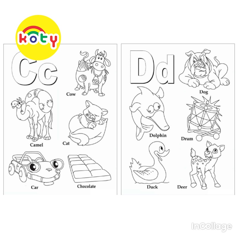 (Bảng dọc) Bảng chữ cái tiếng anh Alphabet tô màu A4 A5 Dành Cho Màu Sáp, Màu Chì - MANGA ANIME COMIC tô màu 2 images upload woo2F355a3e43749421ae16c98079cf598db5