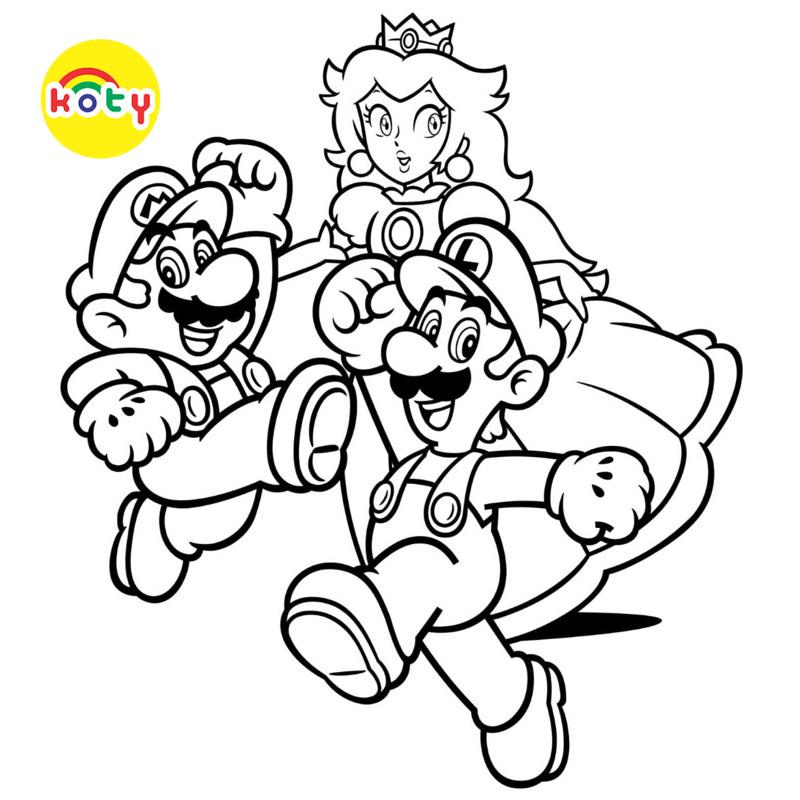 Tranh Tô Màu Mario và Luigi - Bộ 10 Tờ Tranh Tô Màu Dành Cho Màu Sáp, Màu Chì - TRANH TÔ MÀU KOTY 6 images upload woo2F35fb194ff2b508f4459a0d8422946546