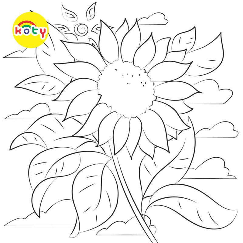 Tranh Tô Màu Hoa Hướng Dương Sunflower - Bộ 20 Tờ Tranh Tô Màu A4 A5 Dành Cho Màu Sáp, Màu Chì - TRANH TÔ MÀU KOTY 2 images upload woo2F364f8c99856cfa3b39772f205670edab