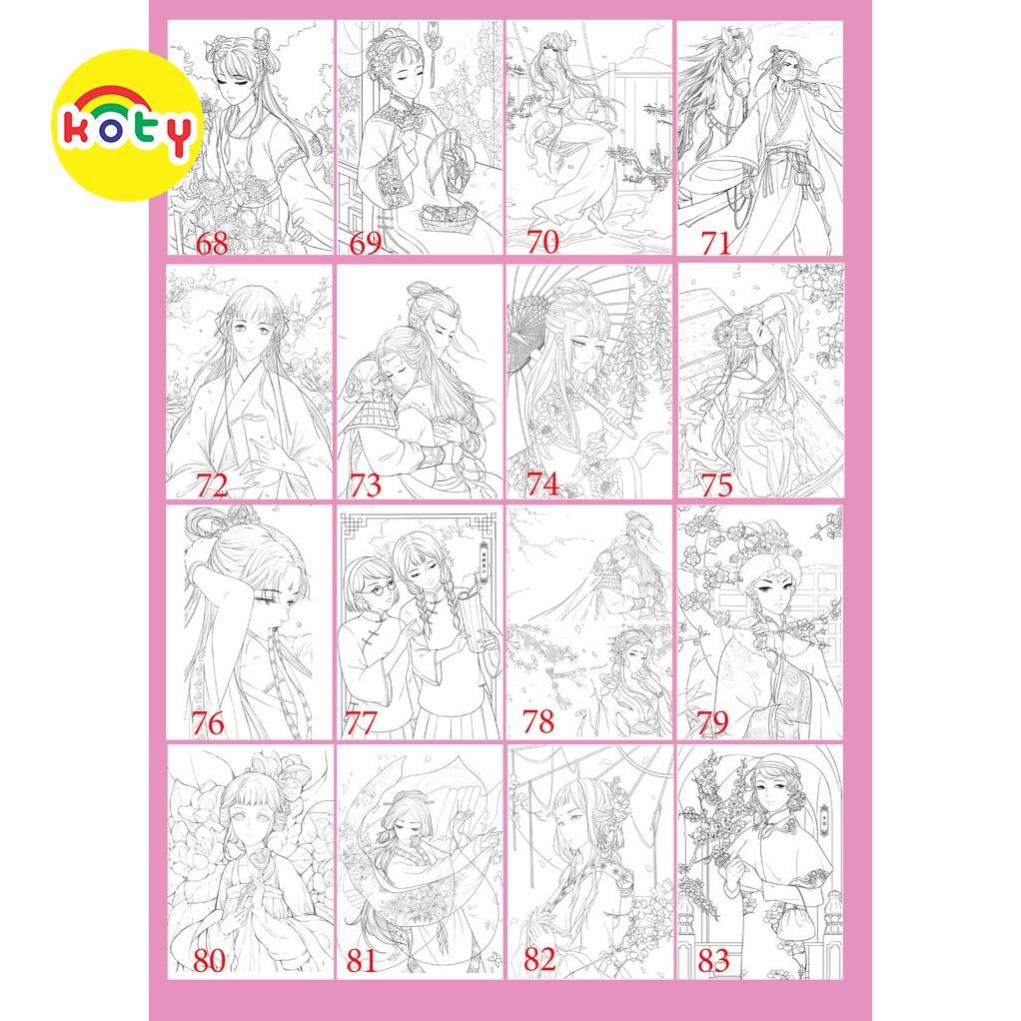 Bộ Tranh Tô Màu Chủ đề Manga Manhua Khổ Giấy A4 phù hợp cho nhiều dòng bút màu TM516 6 images upload woo2F3653ed7db6b9daa6f045a182f58966fc