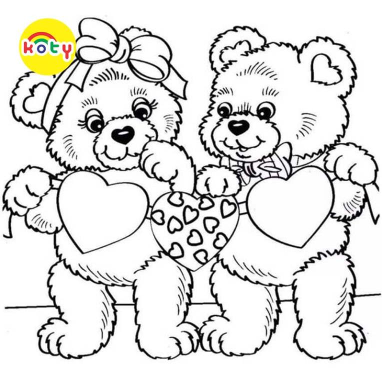 Tranh Tô Màu Gấu bông Teddy Bear - Bộ 20 Tờ Tranh Tô Màu A4 A5 Dành Cho Màu Sáp, Màu Chì - TRANH TÔ MÀU KOTY 7 images upload woo2F366c0eac3bb642081afc738a02f4c15b