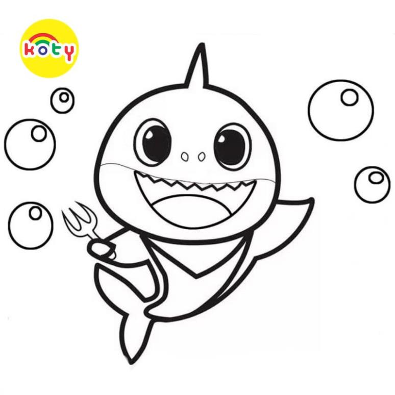 Tranh Tô Màu Baby Shark - Bộ 10 Tờ Tranh Tô Màu A4 A5 Dành Cho Màu Sáp, Màu Chì - TRANH TÔ MÀU KOTY 2 images upload woo2F368d3cf1365fc9d204684fac52e4656a