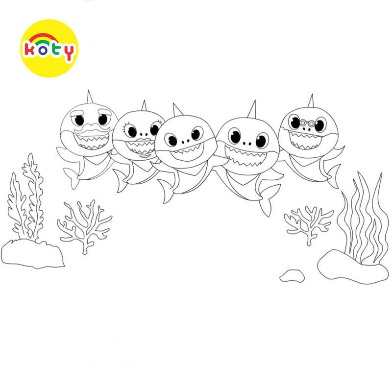 Tranh Tô Màu Baby Shark - Bộ 10 Tờ Tranh Tô Màu A4 A5 Dành Cho Màu Sáp, Màu Chì - TRANH TÔ MÀU KOTY 5 images upload woo2F385d16be7bb960c97b375adaf0616cc8