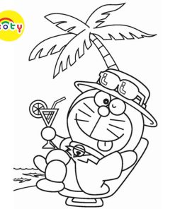 Line art Tranh tô màu Anime khổ A4 (được chọn mẫu) - Cho những bạn yêu thích truyện DOREMON
