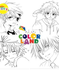 Tranh Tô Màu Anime Boys - Bộ 20 Tờ Dành Cho Màu Sáp, Màu Chì - KOTY
