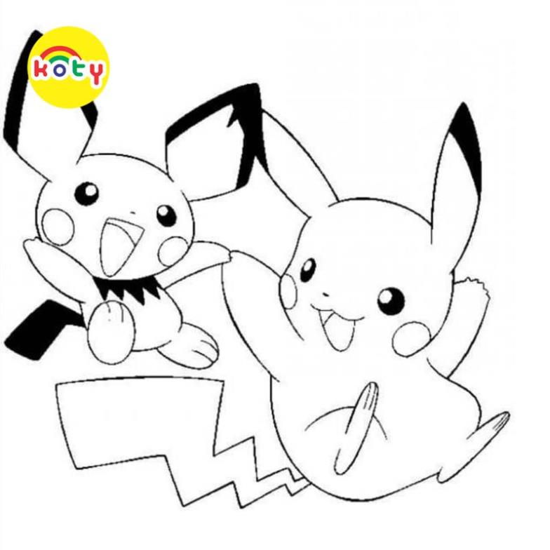 Tranh Tô Màu Pichu Pokemon - Bộ 10 Tờ Tranh Tô Màu Kích Thước A5 A4 Dành Cho Màu Sáp, Màu Chì - TRANH TÔ MÀU KOTY 4 images upload woo2F3b1a65bf63e953df88f7274ad3ddd8ed