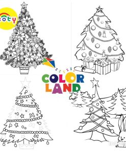 Tranh Tô Màu Cây thông Giáng Sinh Noel - Bộ 20 Tờ Tranh Tô Màu A4 A5 Dành Cho Màu Sáp, Màu Chì - TRANH TÔ MÀU KOTY