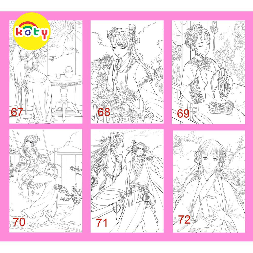 Bộ 50 Tranh tô màu nội dung Manga, Manhua cổ trang khổ A4 Tuỳ chọn phân loại 5 images upload woo2F3d89ccc2b5670fed15737b8896274cba