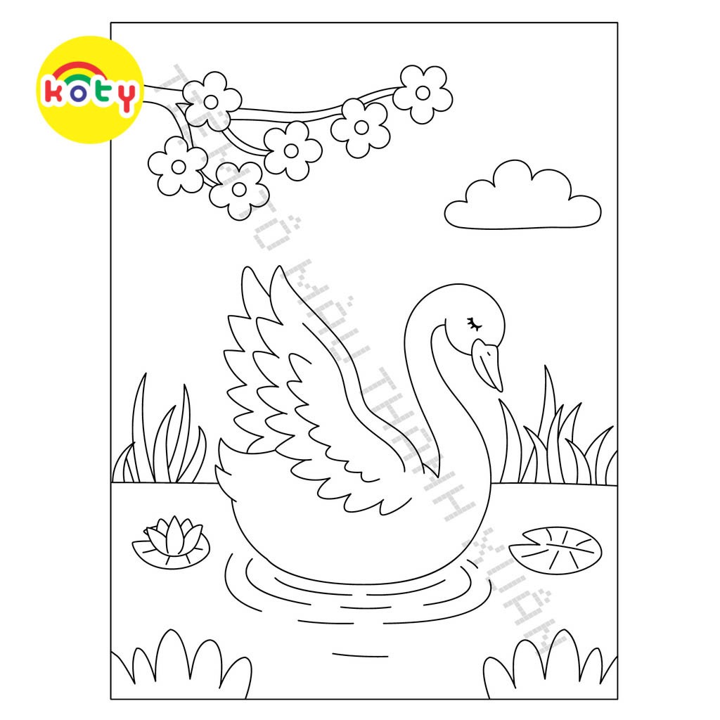 Set 50 Tờ Tranh Tô Màu Hình Thiên Nga Dễ Thương Cho Bé Tô Màu Sáp, Màu Chì - Tiệm Tô Màu 7 images upload woo2F412f9f148cc1a09f9972a9f3c5669d5d