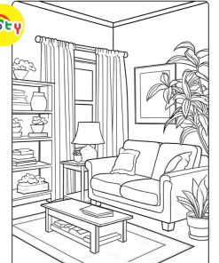 Tranh Tô Màu Phòng (Room) - Bộ 10 Tờ Tranh Tô Màu A4 A5 Dành Cho Màu Sáp, Màu Chì - TRANH TÔ MÀU KOTY 16 images upload woo2F446cda52cea130509059934c4e2b1d3d