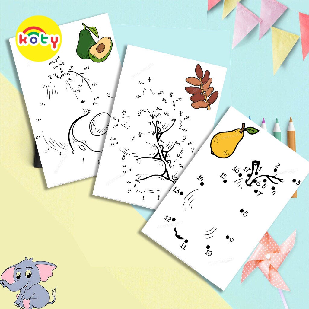 Bộ 45 Tranh Vẽ Nối Số Cho Bé Chủ Đề Các Loại Quả - Đồ Chơi Trẻ Em Giấy Thủ Công Trí Tuệ NS109 2 images upload woo2F4aaf530685413d6acc3730d81423eead