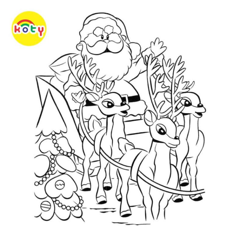 Tranh Tô Màu Ông già Noel và tuần lộc - Bộ 20 Tờ Tranh Tô Màu A4 A5 Dành Cho Màu Sáp, Màu Chì - TRANH TÔ MÀU KOTY 9 images upload woo2F4af7876003b84f93eb9f83f235afe38b