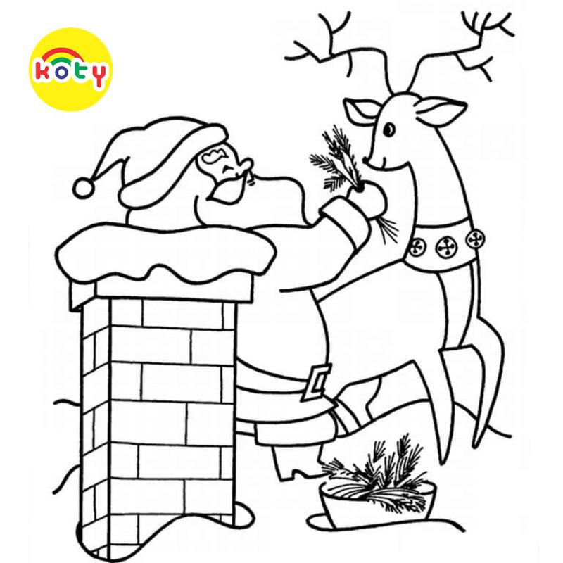 Tranh Tô Màu Ông già Noel và tuần lộc - Bộ 20 Tờ Tranh Tô Màu A4 A5 Dành Cho Màu Sáp, Màu Chì - TRANH TÔ MÀU KOTY 6 images upload woo2F4b468e87b4deb7a00e7704b5bf197b62