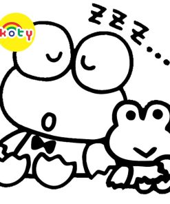 Ếch Keroppi - Set 10 Tờ Tranh Tô Màu Kích Thước A4 A5 Dành Cho Màu Sáp, Màu Chì - TRANH TÔ MÀU TM156