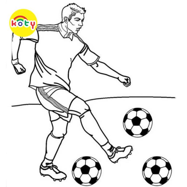 Tranh Tô Màu Bóng đá Soccer - Bộ 20 Tờ Tranh Tô Màu A4 A5 Dành Cho Màu Sáp, Màu Chì - TRANH TÔ MÀU KOTY 4 images upload woo2F4cce902a5b34acf7c6b80d8021e400e8