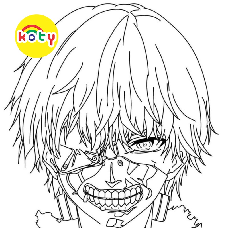 Tokyo Ghoul Anime - Set 10 Tờ Tranh Tô Màu Kích Thước A4 A5 Dành Cho Màu Sáp, Màu Chì - TRANH TÔ MÀU COLOR LAND 3 images upload woo2F4ea7fcc618e4f2d281f485f418167980