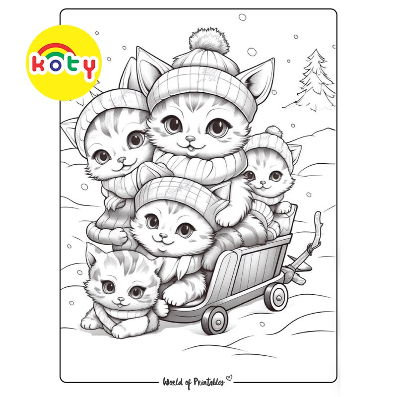 Mèo con (phong cách Anime Chibi) - Set 10 Tờ Tranh Tô Màu A4 A5 - MANGA ANIME COMIC tô màu 8 images upload woo2F4fd54d1884111838952929285813829d