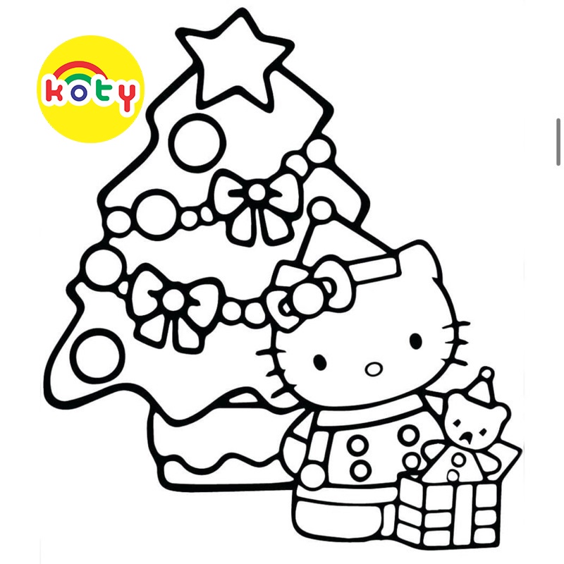 Hello Kitty Giáng Sinh Noel - Set 10 Tờ Tranh Tô Màu A4 A5 Dành Cho Màu Sáp, Màu Chì - TM2024 8 images upload woo2F5049737f17f151ef18406504d8254190