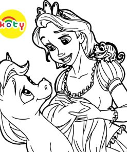 Công chúa tóc dài Rapunzel - Set 20 Tờ Tranh Tô Màu A4 A5 Dành Cho Màu Sáp, Màu Chì - MANGA ANIME COMIC tô màu