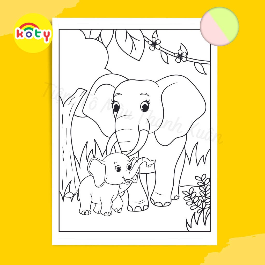 Set 50 Tờ Tranh Tô Màu Chủ Đề Mẹ Con - Mother's Day Hình Động Vật Tô Màu Sáp, Màu Chì - Tiệm Tô Màu 2 images upload woo2F5431196bc4e89cf9fc5088409598147b