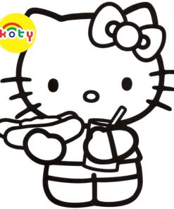 Hello Kitty - Set 20 Tờ Tranh Tô Màu A4 A5 Dành Cho Màu Sáp, Màu Chì - MANGA ANIME COMIC tô màu