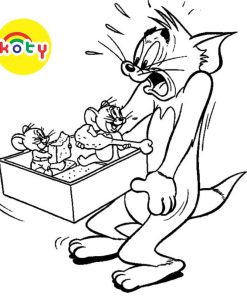 Tom and Jerry - Set 20 Tờ Tranh Tô Màu A4 A5 Dành Cho Màu Sáp, Màu Chì - MANGA ANIME COMIC tô màu