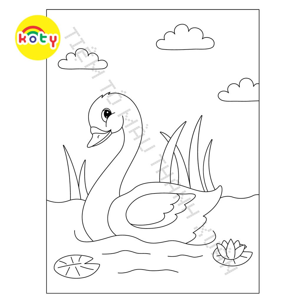 Set 50 Tờ Tranh Tô Màu Hình Thiên Nga Dễ Thương Cho Bé Tô Màu Sáp, Màu Chì - Tiệm Tô Màu 9 images upload woo2F570554adc4ec7ca442002d9e67f8f5dc