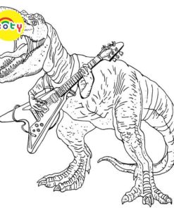 Tranh Tô Màu Khủng Long Bạo Chúa T-Rex - Bộ 20 Tờ Tranh Tô Màu A4 A5 Dành Cho Màu Sáp, Màu Chì - TRANH TÔ MÀU KOTY 12 images upload woo2F59bb8ea91c94ae3778324273f5771a15